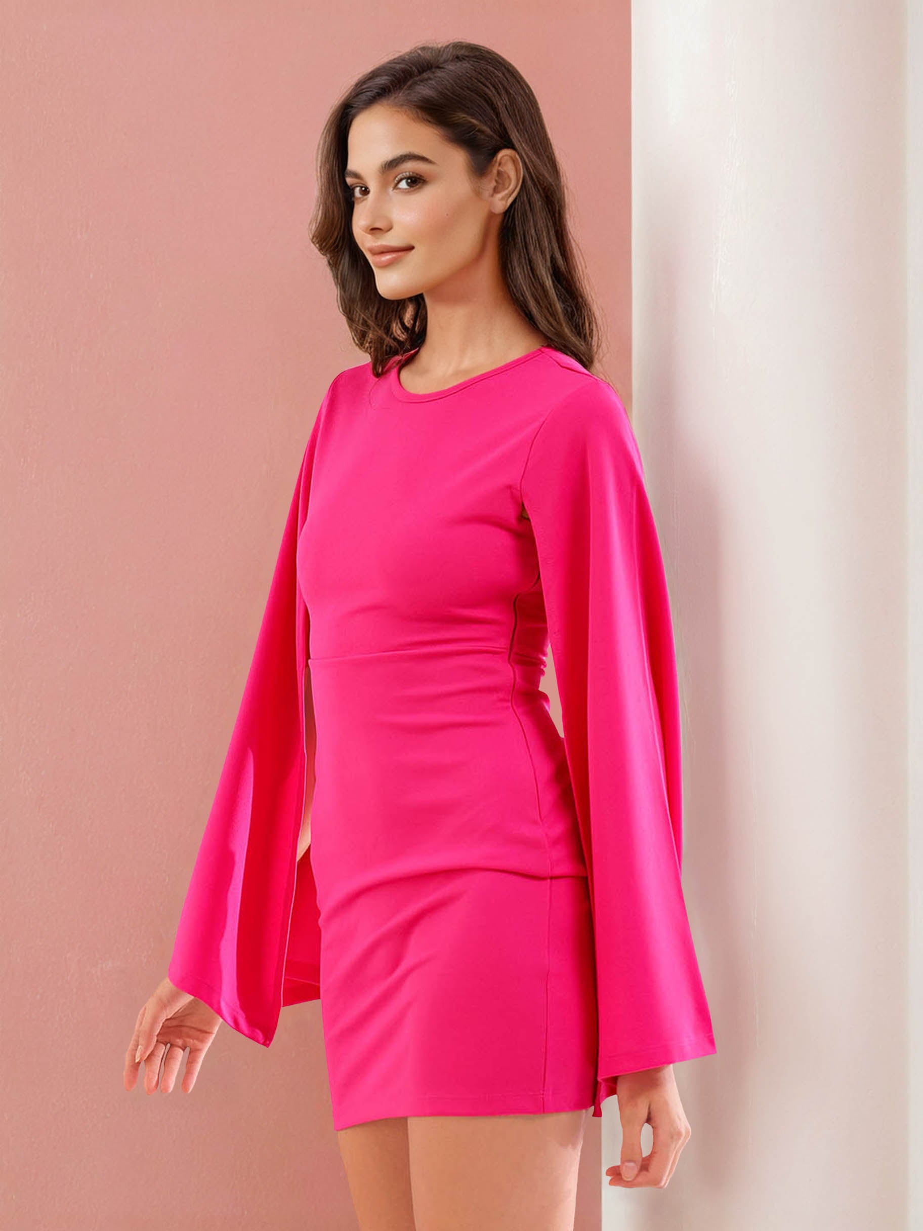 Women's Cape Sleeve Bodycon Dress