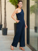 Women's Fitted One Shoulder Flare Jumpsuit