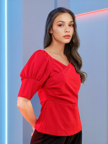 Women's Fitted Fitted Wrap Top