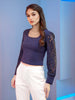 Women's Bishop Lace Sleeve Fitted Top