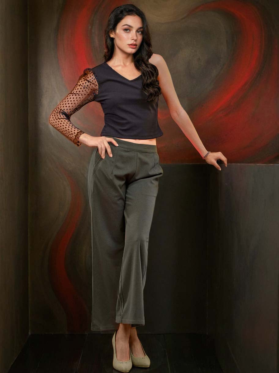 Women's Top With Meash Sleeves