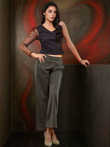 Women's Top With Meash Sleeves