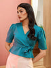 Women's Puff Sleeves Wrap Top