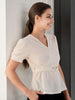 Women's V Neck Peplum Top