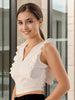 Women's V Neck Ruffle Crop Top