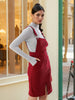Women's Corduroy Knee Length Dungaree Skirt