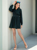 Women's Corduroy Elasticated V-Neck Dress