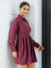 Women's Corduroy Elasticated V-Neck Dress