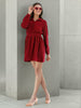 Women's Corduroy Elasticated V-Neck Dress