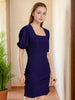 Women's Fitted Corduroy Puff Sleeve Dress