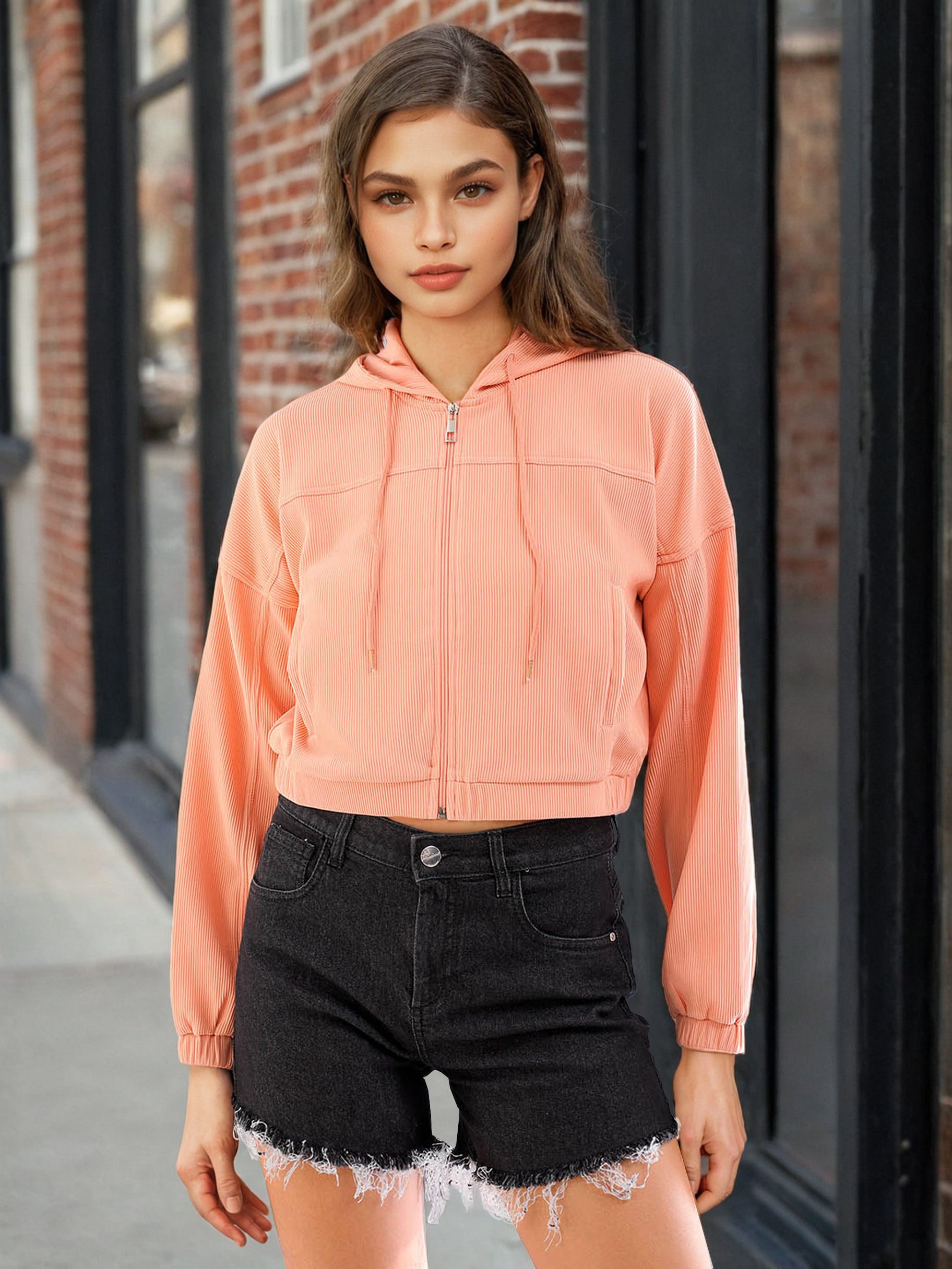 Women's Corduroy Hooded Jacket