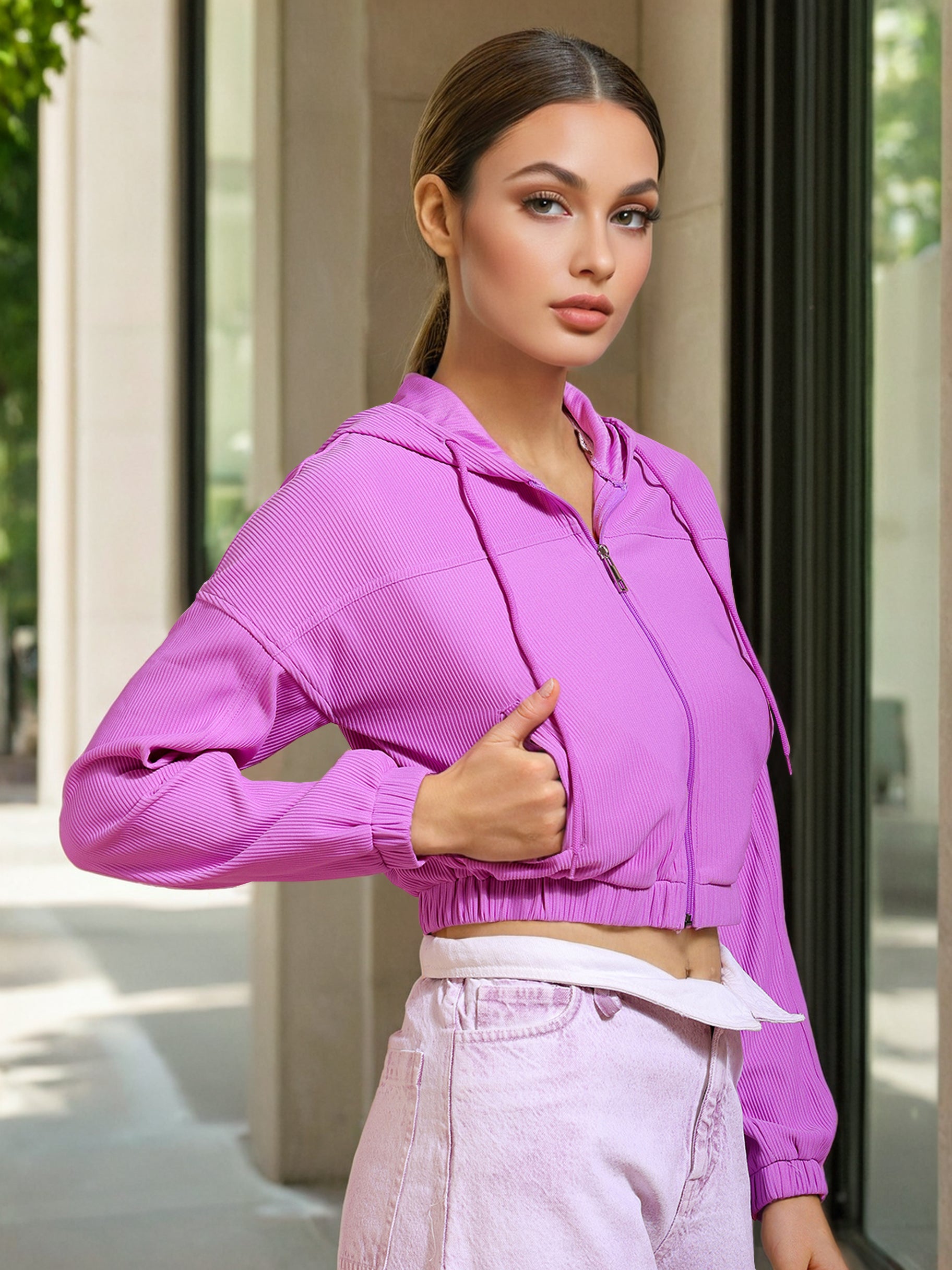 Women's Corduroy Hooded Jacket