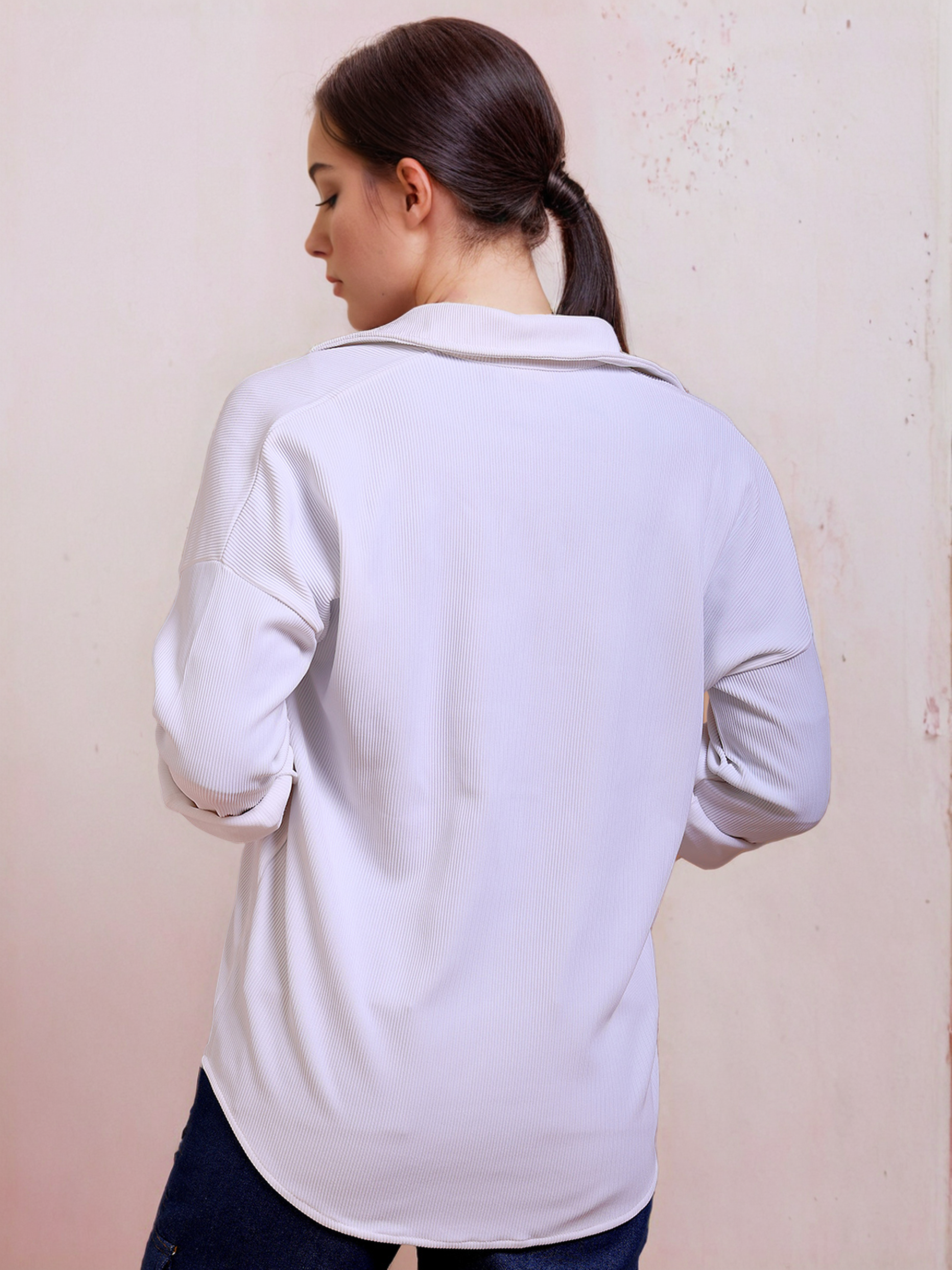 Women's Corduroy Cargo Pocket Oversized Shirt