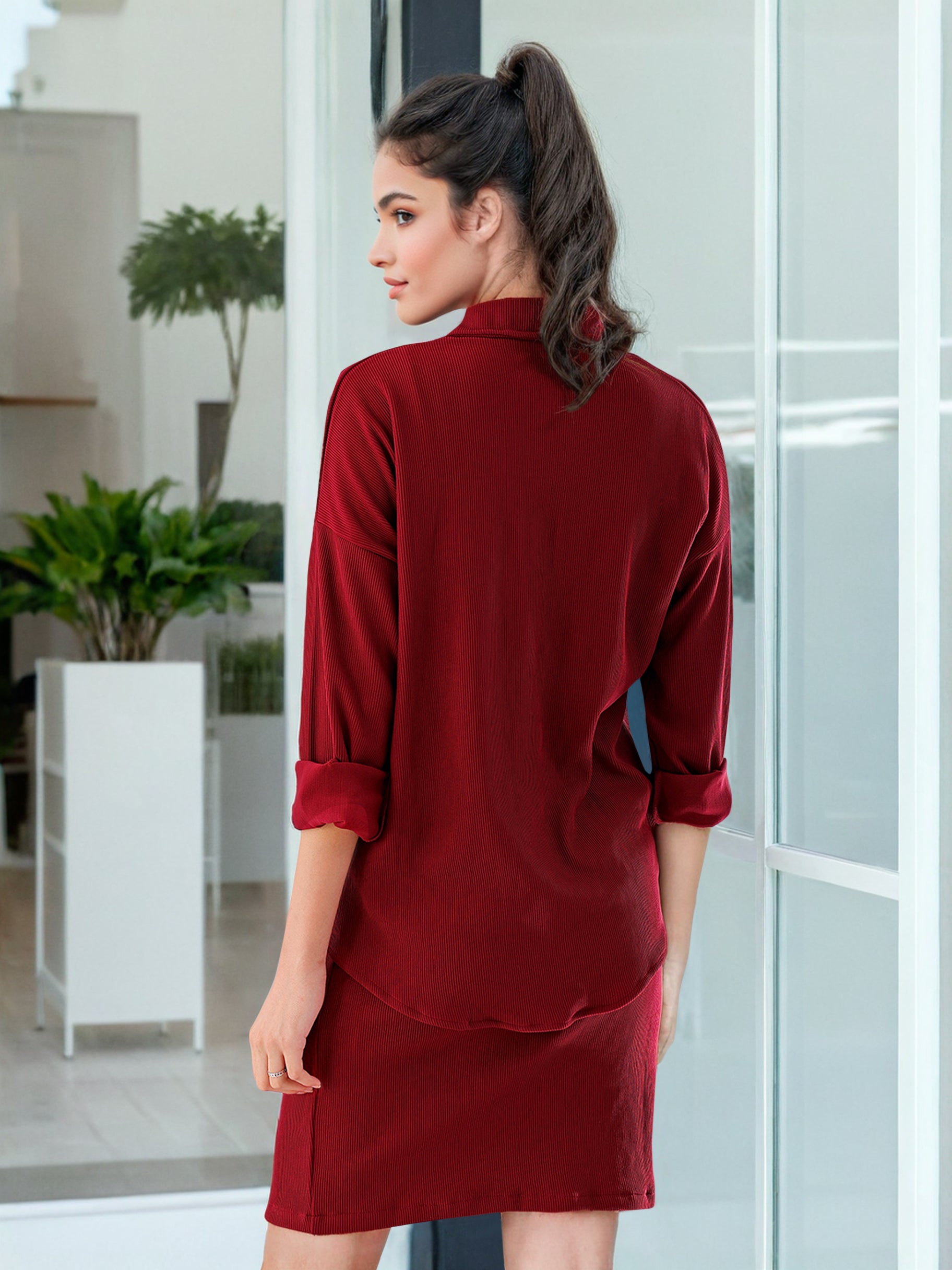 Women's Corduroy Cargo Pocket Oversized Shirt