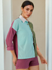 Women's Boxy Corduroy Colorblock Shirt