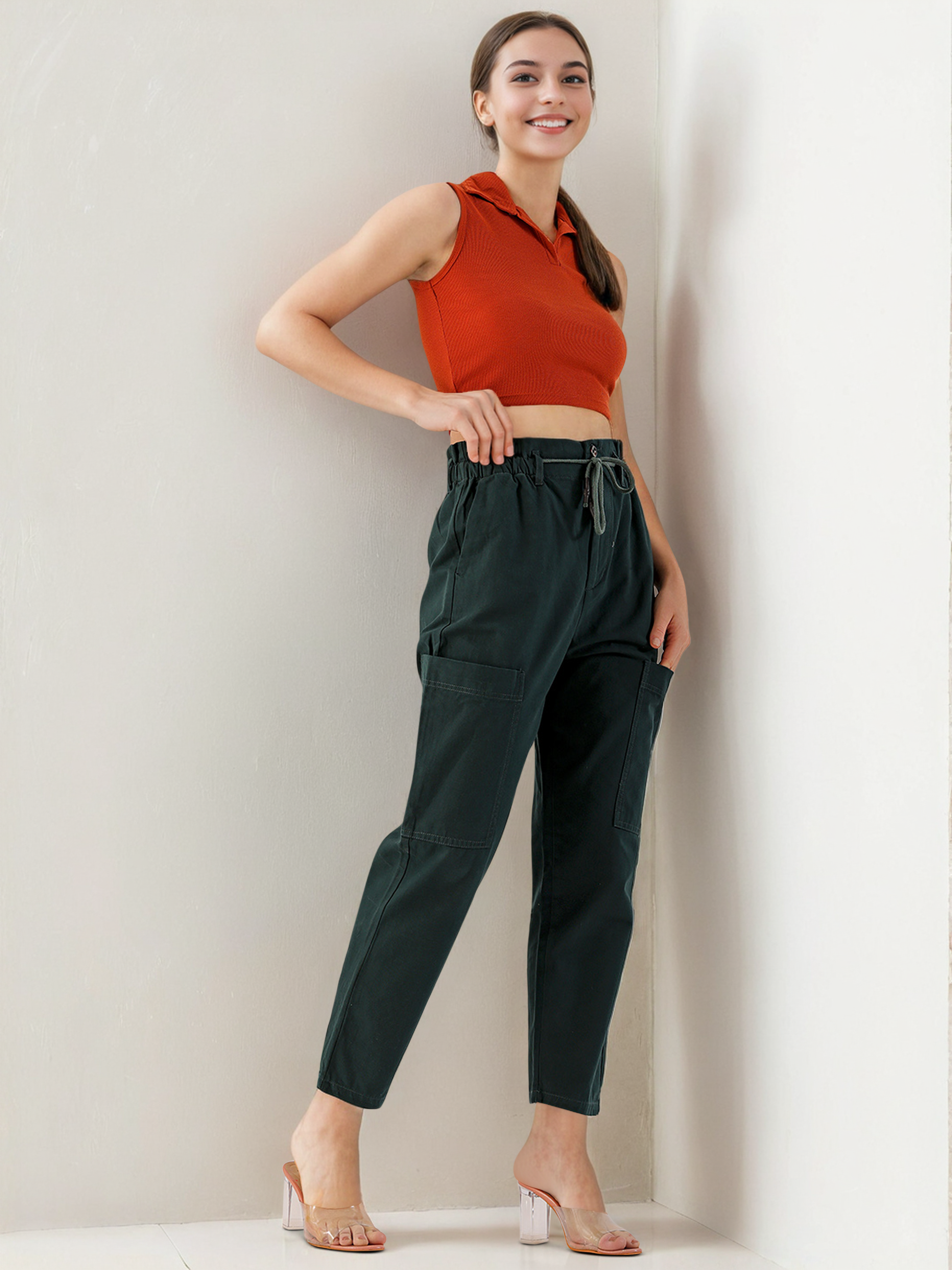 Women's Cargo Pocket Corduroy Flare Pant