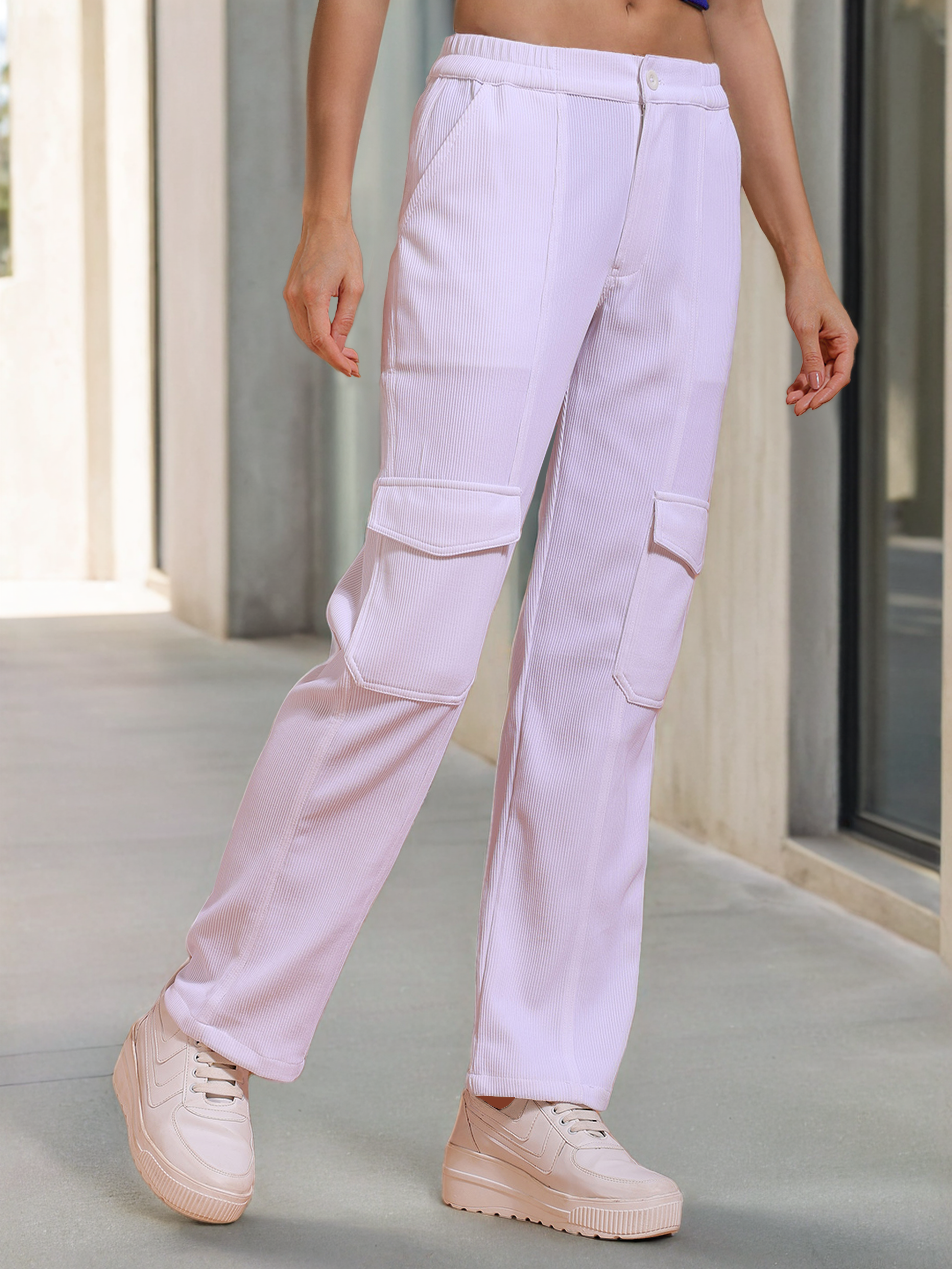 Women's Cargo Pocket Corduroy Flare Pant