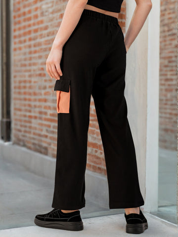 Women's Corduroy Colorblock Cargo Pocket Pant