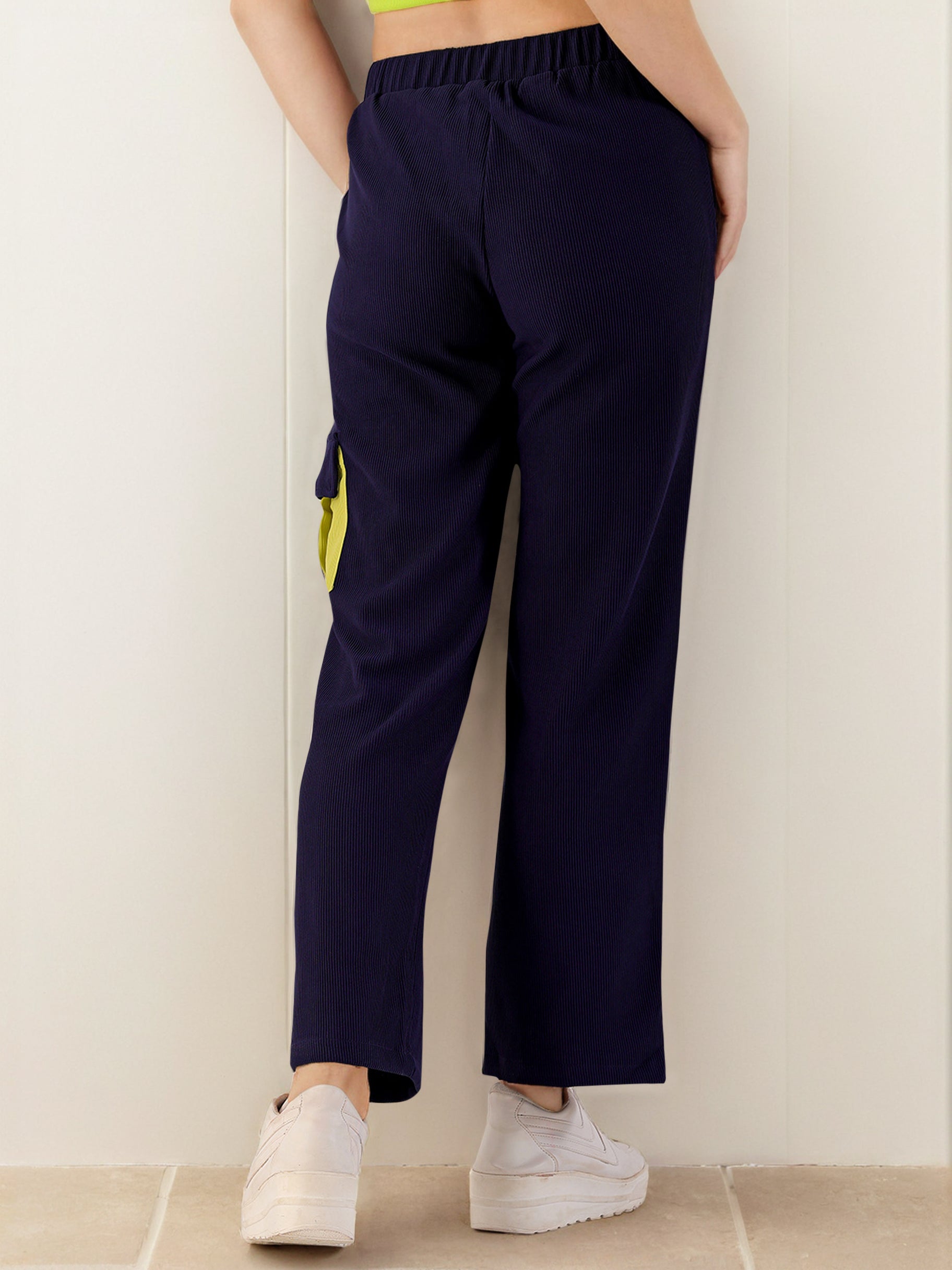 Women's Corduroy Colorblock Cargo Pocket Pant