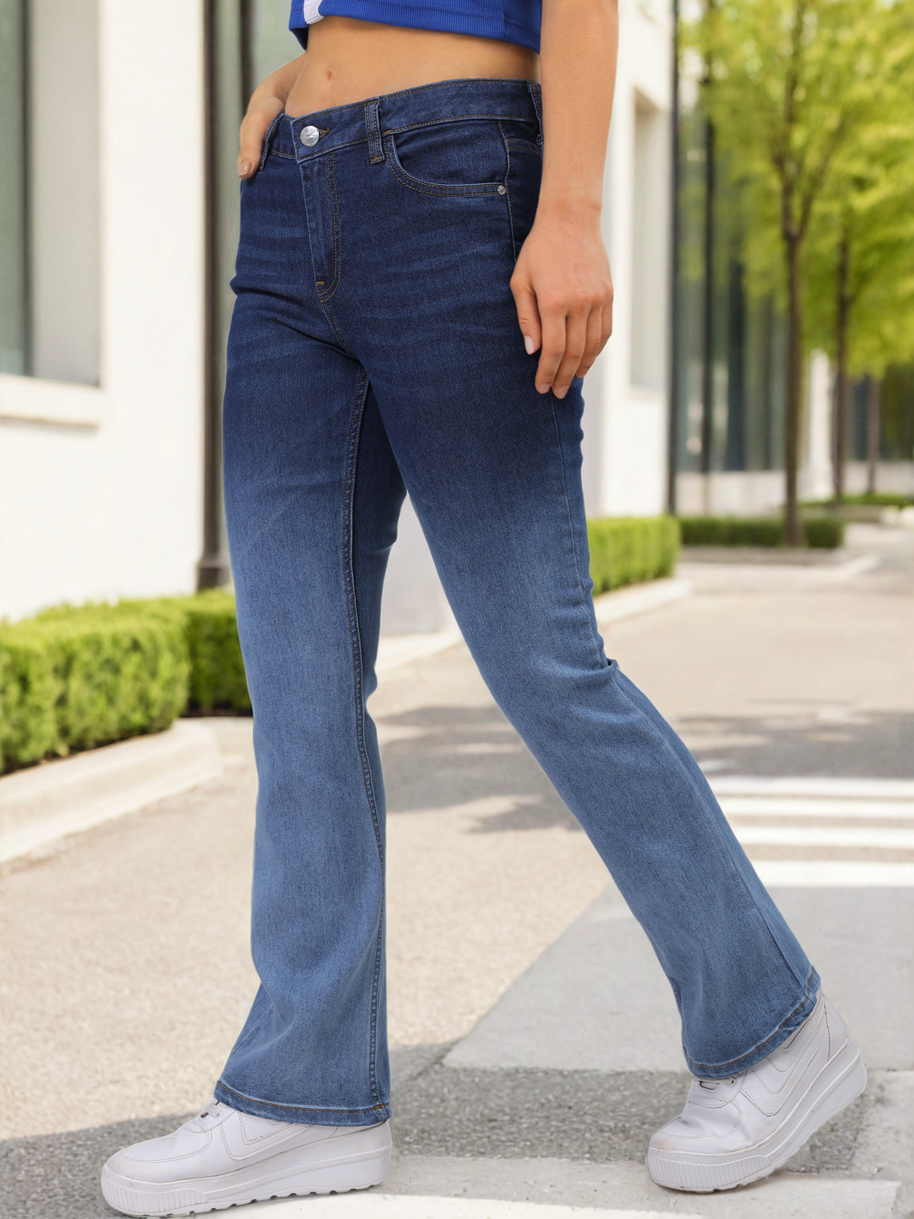 Women's Ombre Bootcut Denim Jeans