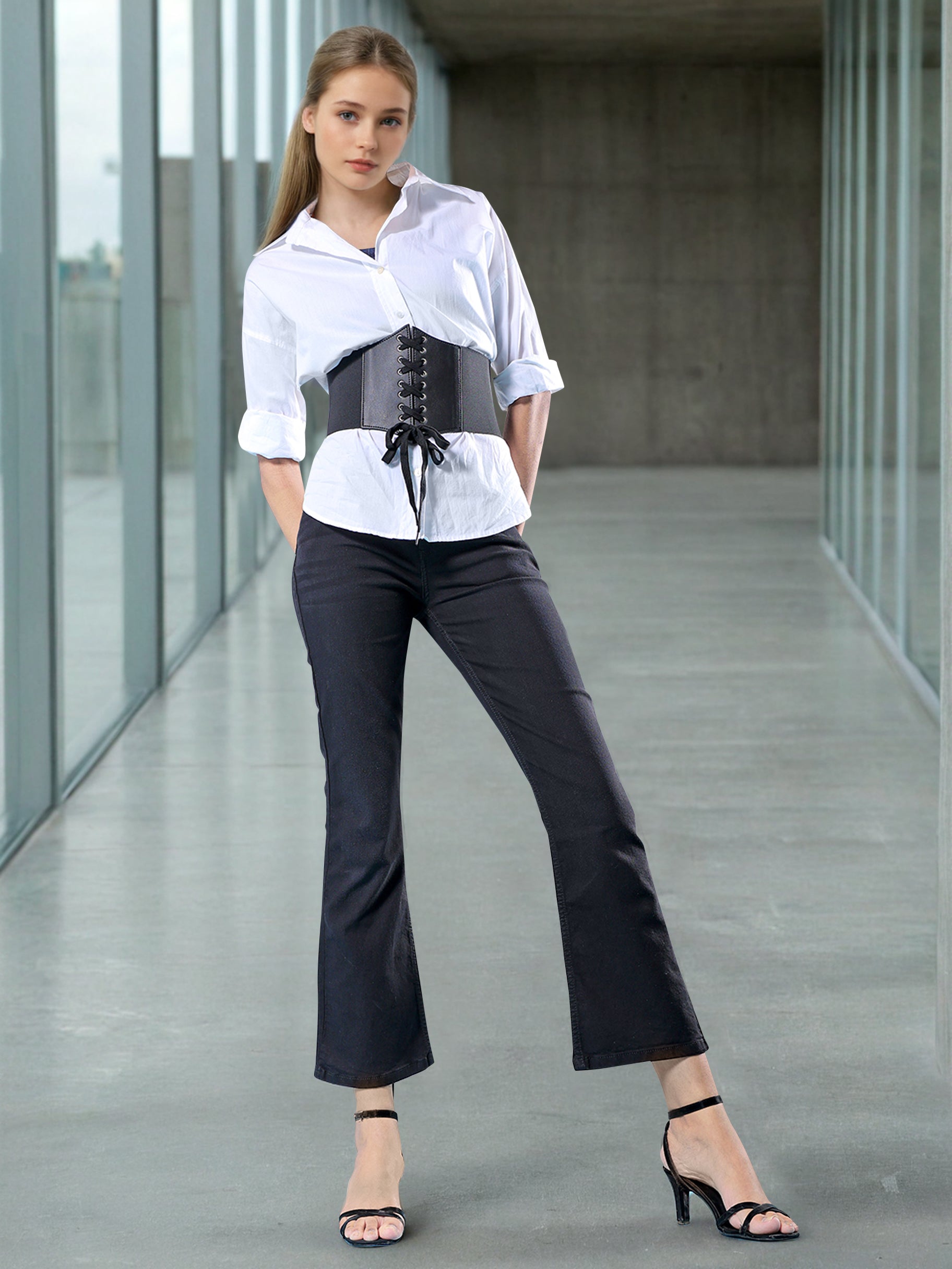 Women's Solid Black Bootcut Denim Jeans