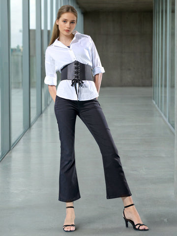 Women's Solid Black Bootcut Denim Jeans