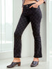 Women's Laser Checked Bootcut Denim Jeans