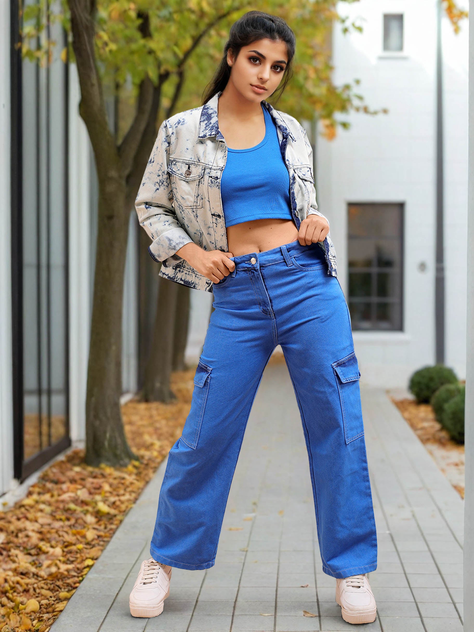 Women's Tie And Dye Trucker Denim Jacket