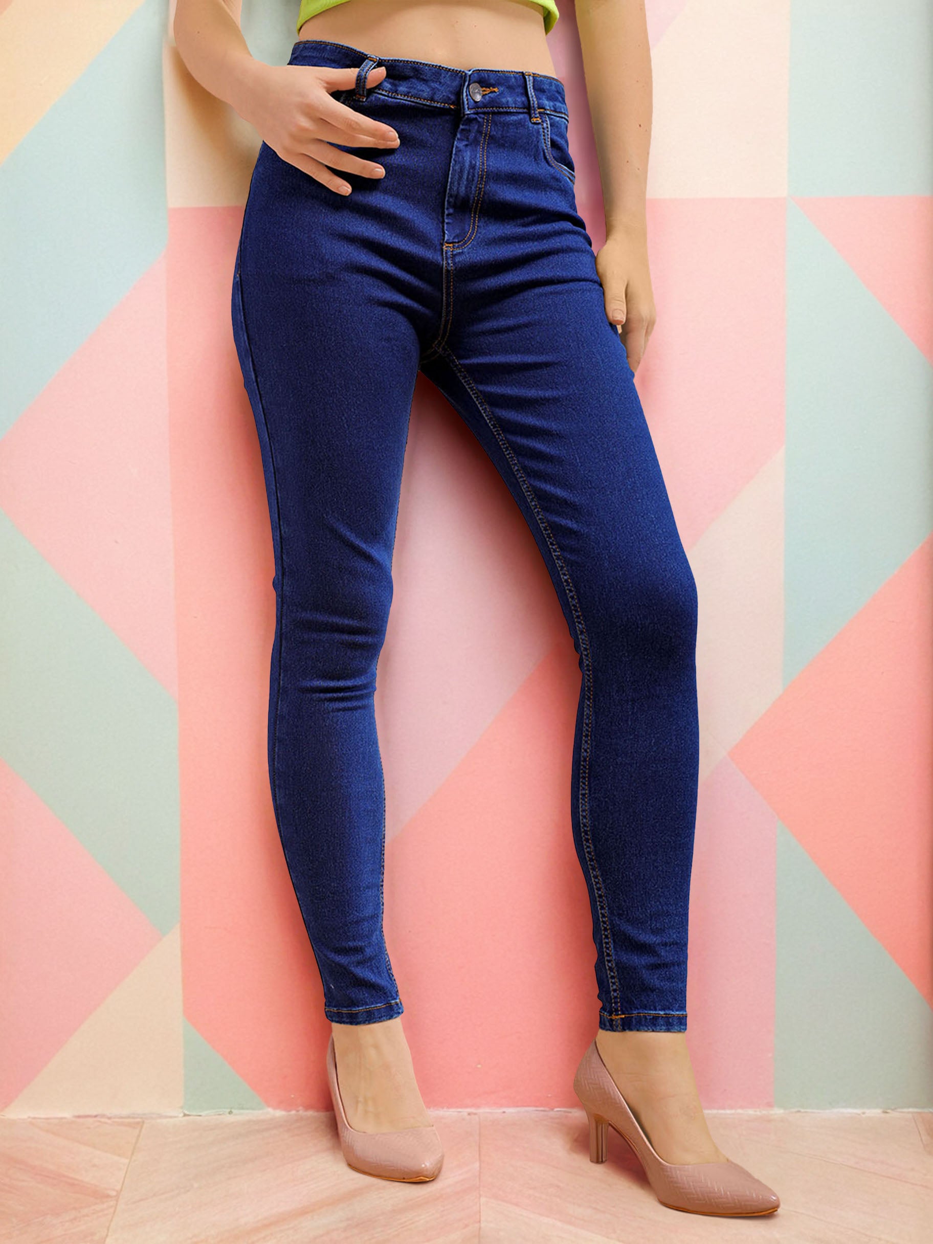 Women's Dark Wash Skinny Fit Denim Jeans