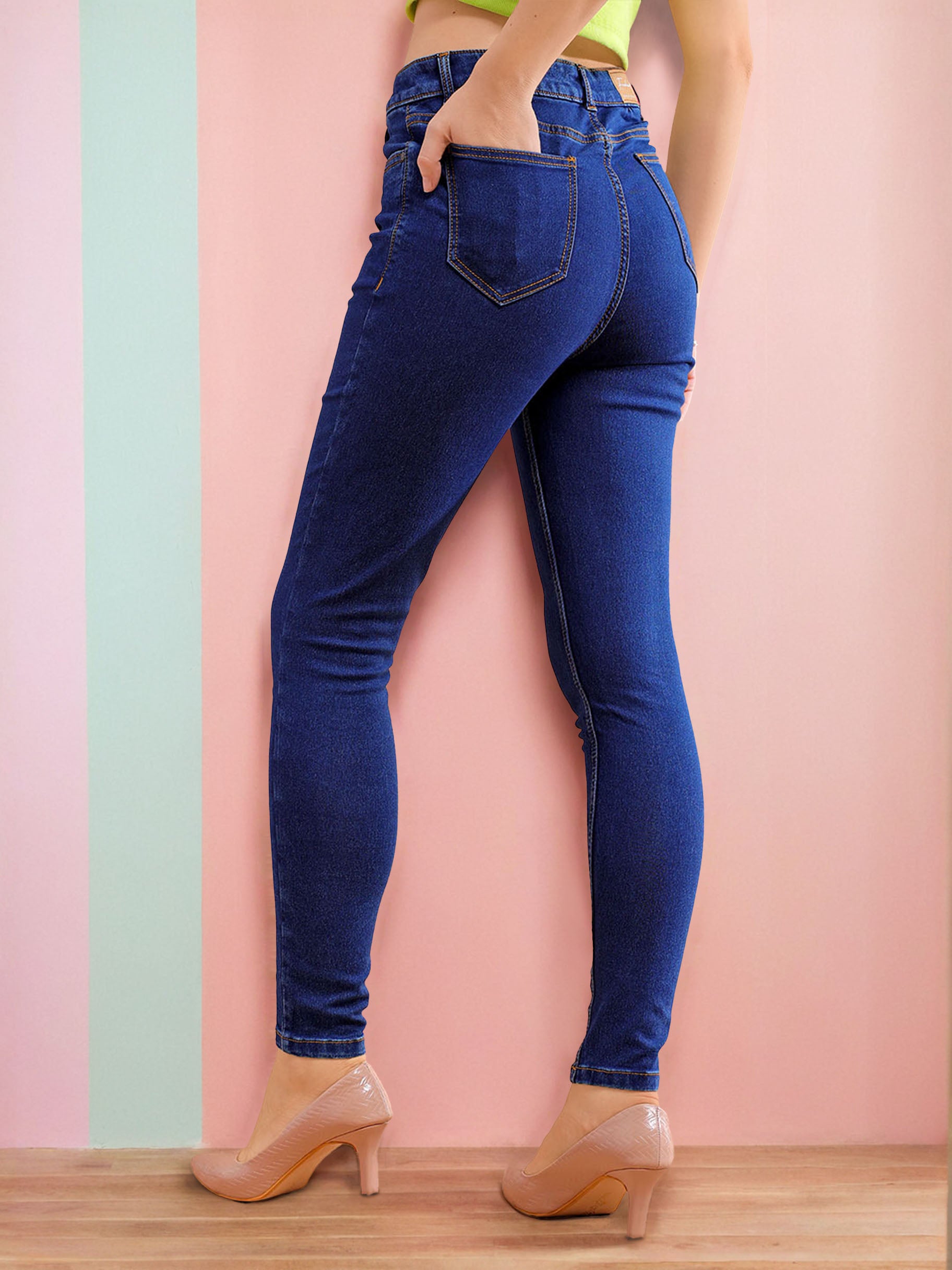 Women's Dark Wash Skinny Fit Denim Jeans