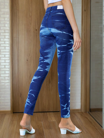 Women's Skinny Fit Denim Jeans With Tying