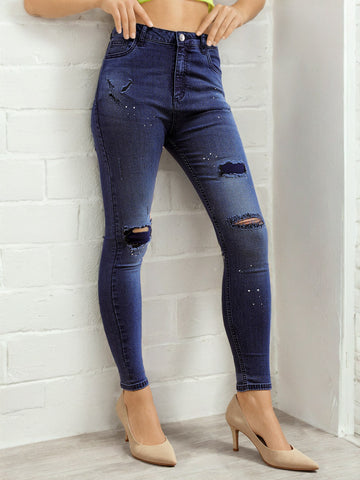 Women's Distressed Slim Fit Jeans