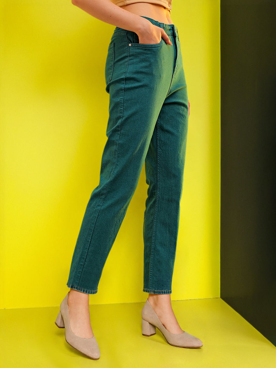 Women's Overdyed Straight Fit Denim Jeans