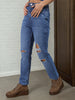 Women's Distressed Straight Fit Jeans