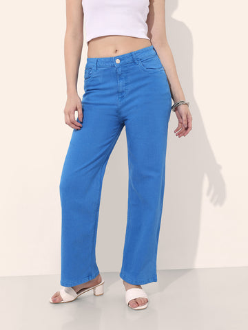 Women's Overdyed Wide Leg Denim Jeans