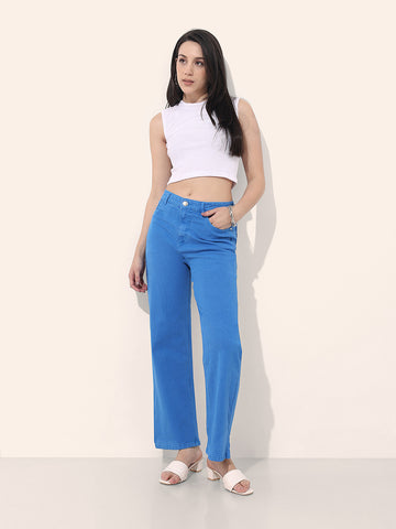 Women's Overdyed Wide Leg Denim Jeans