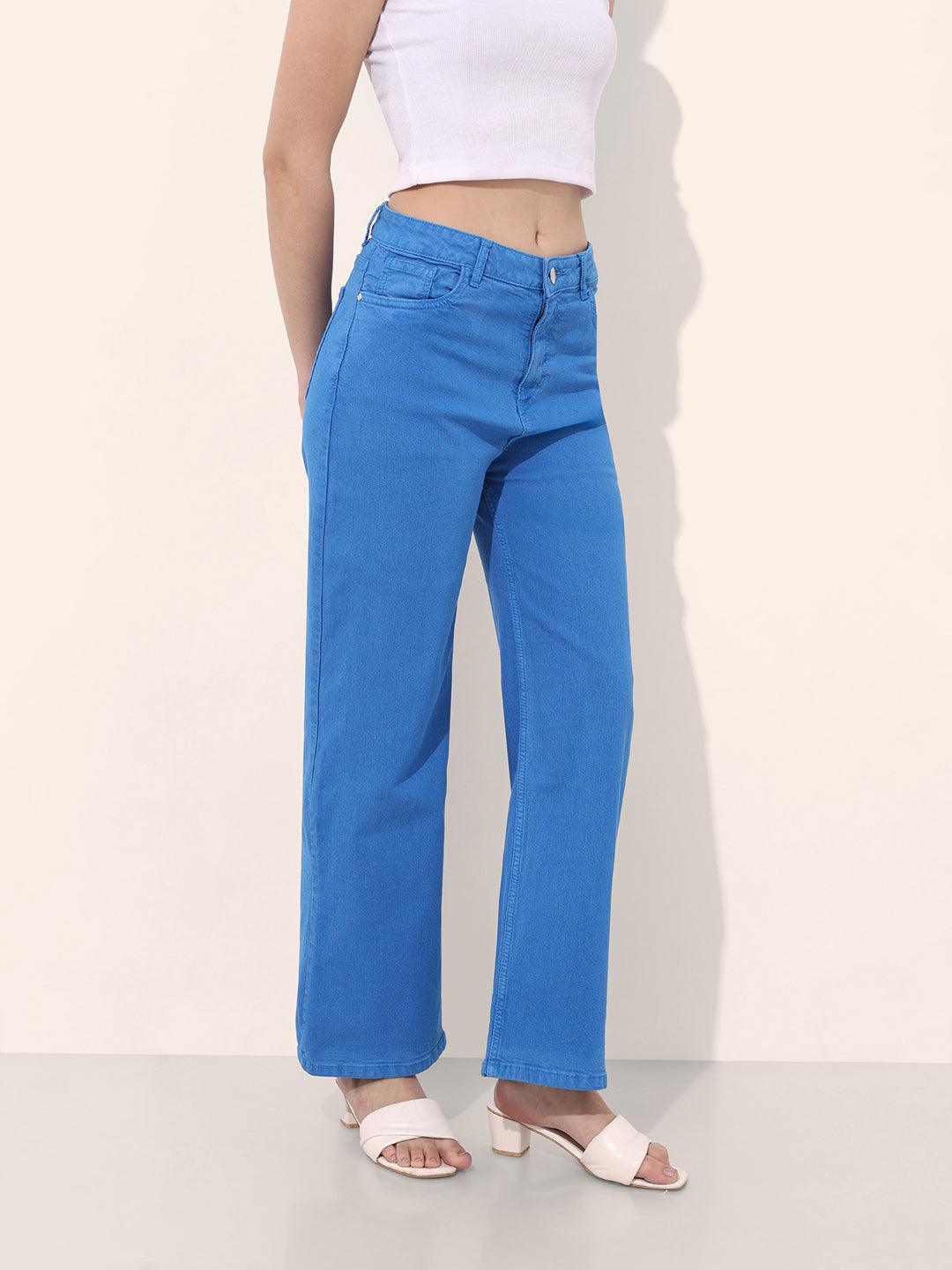 Women's Overdyed Wide Leg Denim Jeans