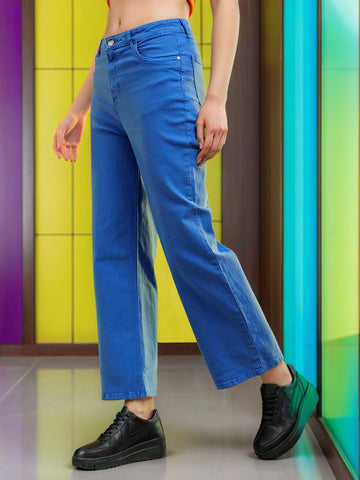 Women's Overdyed Wide Leg Denim Jeans