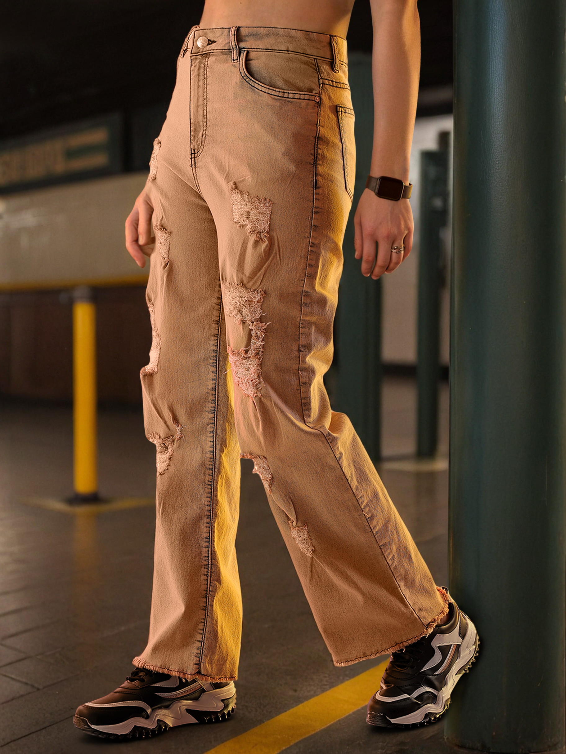 Women's Tinted Wide Leg Denim Jeans