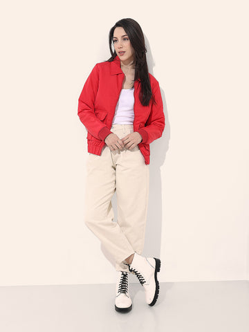 Women's Cargo Pocket Crop Winter Jacket