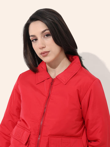Women's Cargo Pocket Crop Winter Jacket