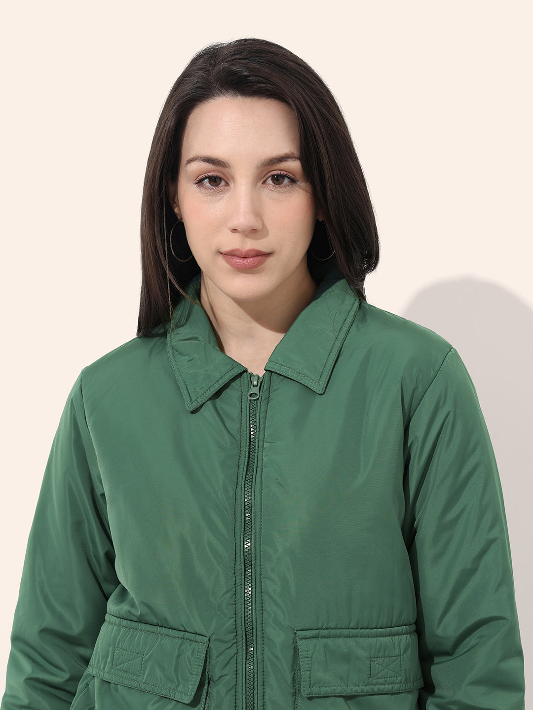 Women's Cargo Pocket Crop Winter Jacket