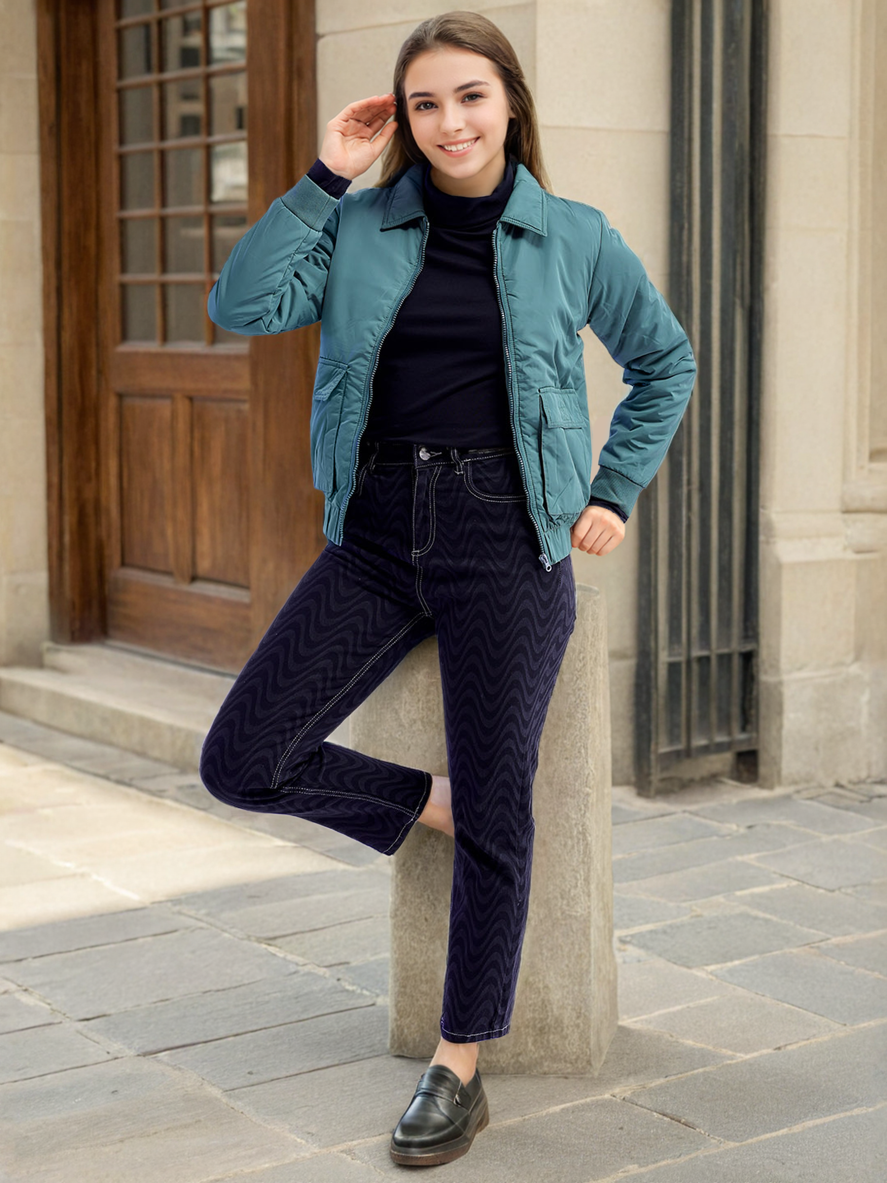 Women's Cargo Pocket Crop Winter Jacket