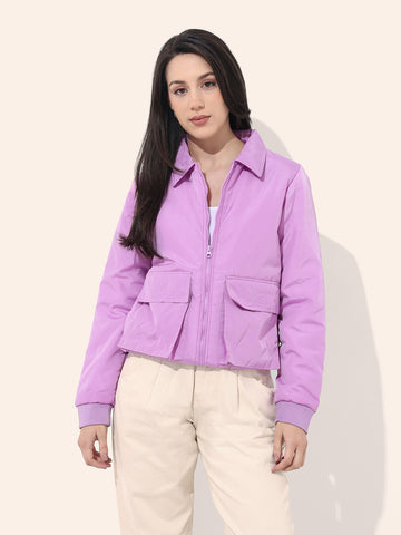 Women's Cargo Pocket Crop Winter Jacket