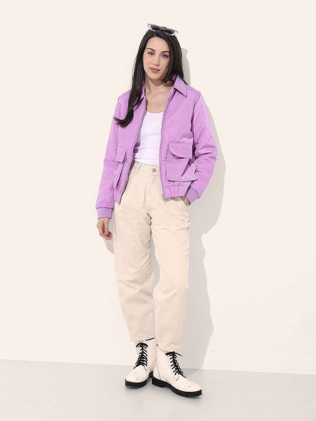 Women's Cargo Pocket Crop Winter Jacket