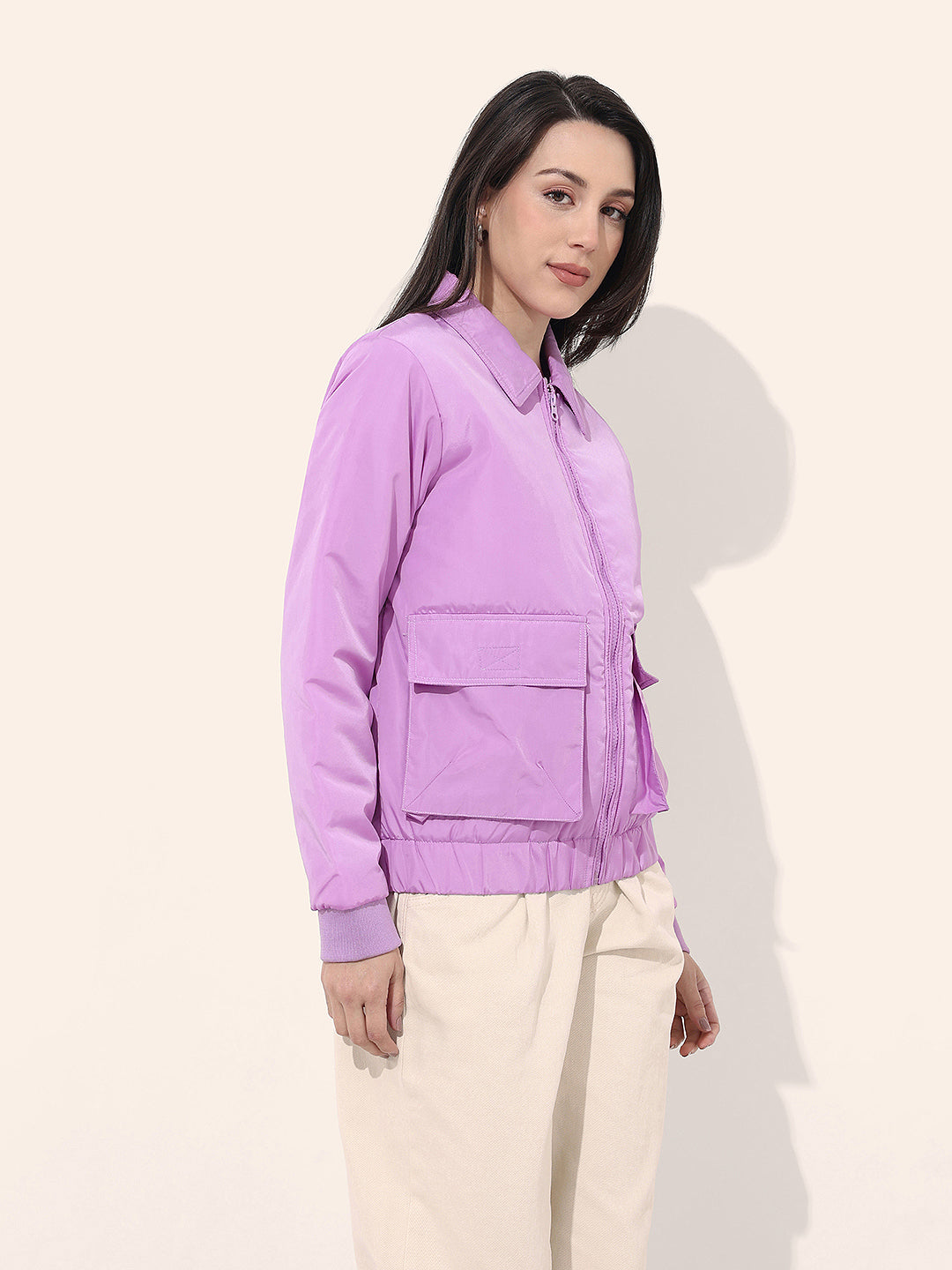 Women's Cargo Pocket Crop Winter Jacket