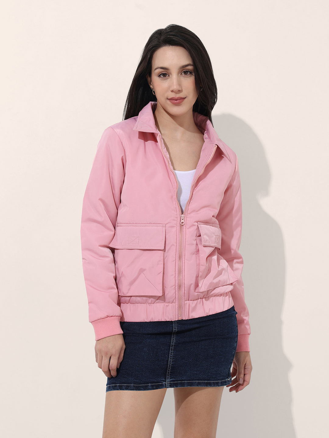 Women's Cargo Pocket Crop Winter Jacket