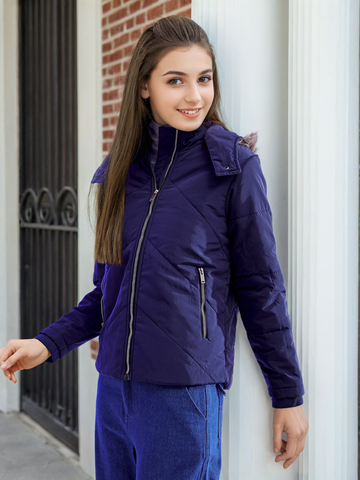 Women's Quilted Jacket With Fur Insert