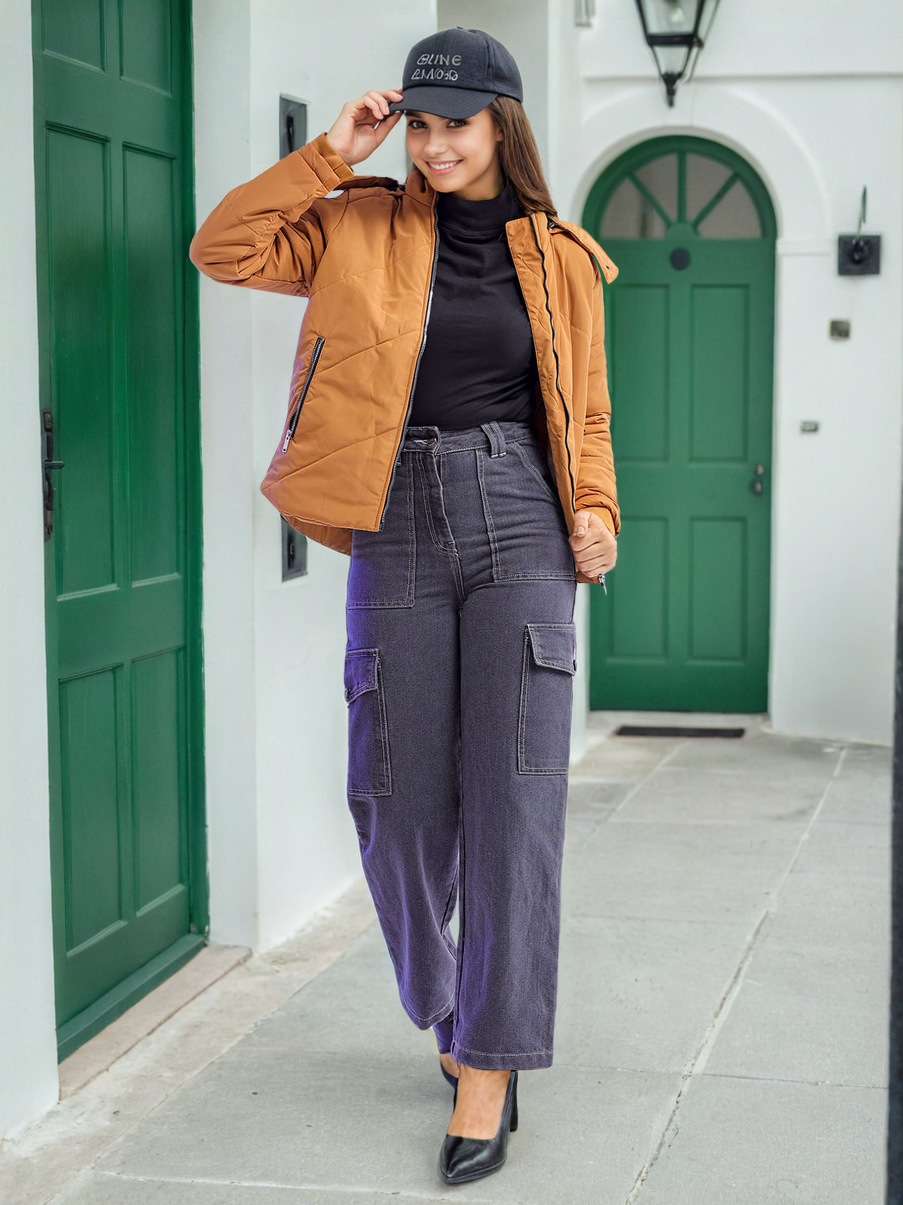 Women's Quilted Jacket With Fur Insert