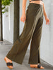 Women's Solid Flared Pants With Slit
